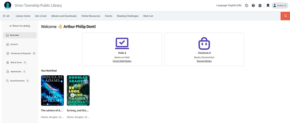 Screenshot of Discover's new Account Portal Overview page.